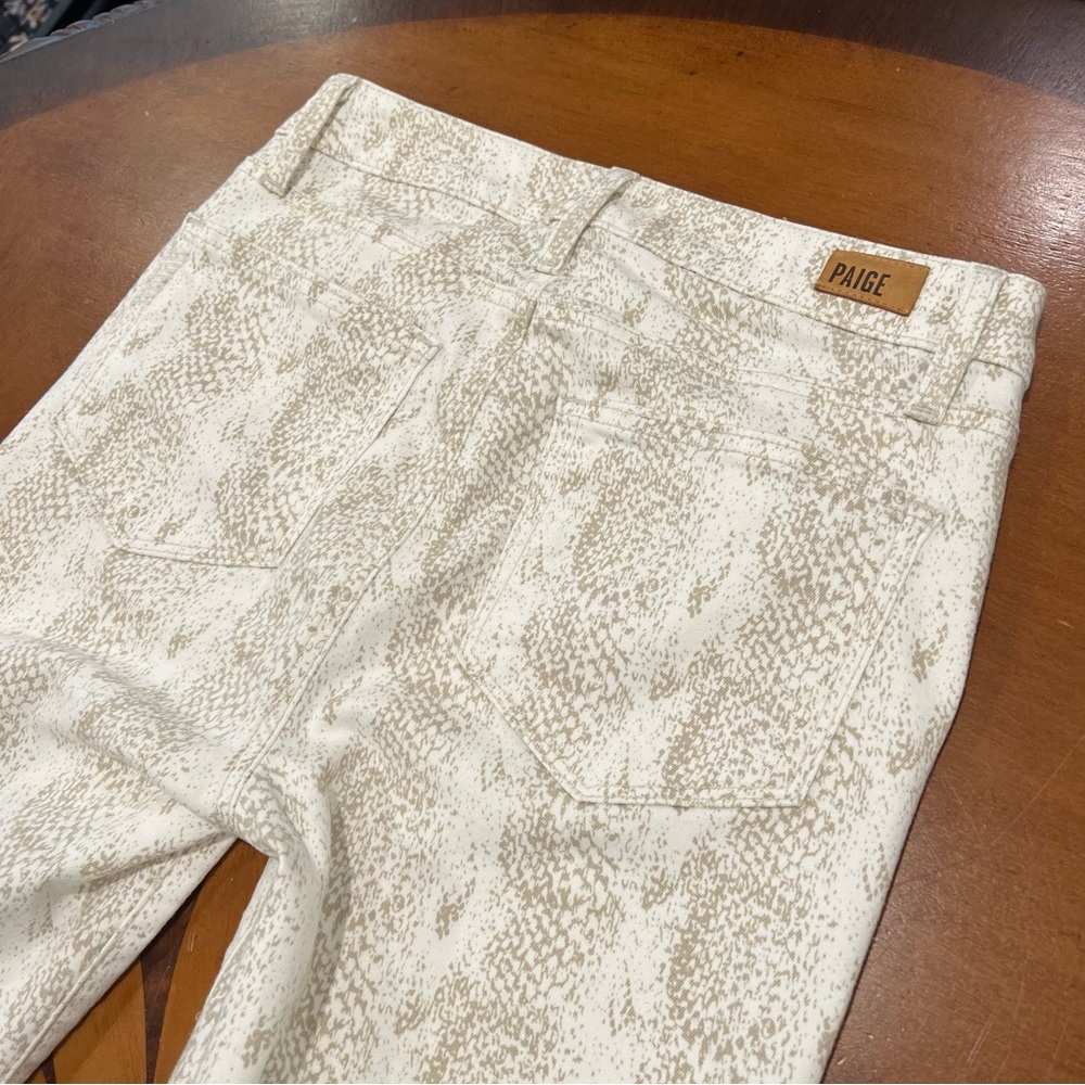 LIKE NEW PAIGE Hoxton Ultra Skinny Jean Sonoran Snakeskin Print‎ 27 White/Tan - Picture 10 of 16
